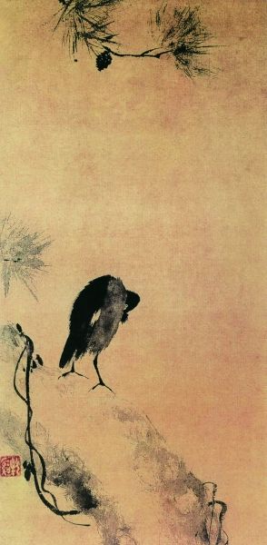 叭叭鳥圖(國畫) 南宋 牧溪 日本國立美術(shù)館藏
