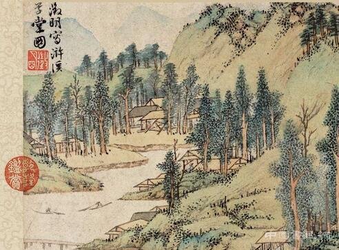 古代畫(huà)家文徵明書(shū)畫(huà)《滸溪草堂圖》作品欣賞