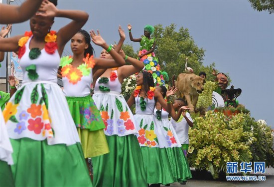 (國際)(1)南非:五彩斑斕的鮮花節(jié)巡游